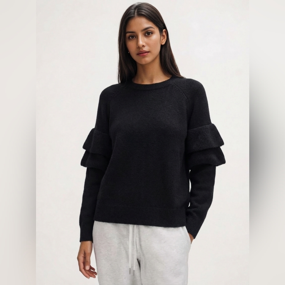 Black Tulip Sleeve Sweater Size Small